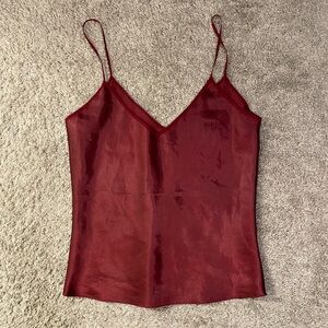 Dark red tank top with spaghetti straps. Fits like a size S or size 4